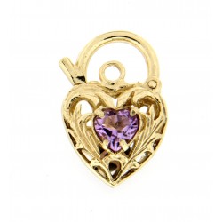 Medium Filigree Padlock with a Amethyst Y/G